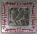 Tin embossed leaf with decorative border